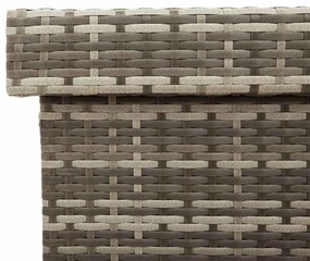 szürke polyrattan kerti tárolóláda kerekekkel 160x55x75 cm