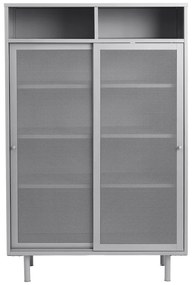 Szürke fém szekrény tolóajtóval 90x140x40 cm Veep – Unique Furniture