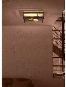 Eglo 390163 - Mennyezeti lámpa CIDRAZ 2xE27/40W/230V fekete/barna