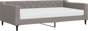 vidaXL tópszínű szövet kanapéágy matraccal 100 x 200 cm