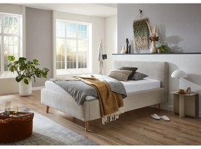 Bézs kárpitozott egyszemélyes ágy ágyrács nélkül 120x200 cm Mattis – Meise Möbel