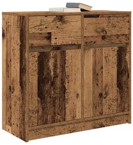 antik fa szerelt fa tálalószekrény fiókos 80x34x76 cm