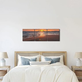 Egy szív képe a homokban (órával) (90x30 cm)