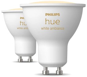 LED okos izzó szett 2 db-os GU10, 4 W White ambiance – Philips Hue
