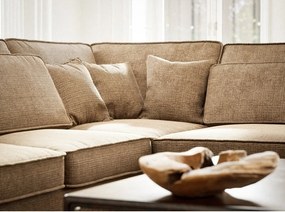 Világosbarna zsenília sarokkanapé (jobb oldali-L alakú) Kirou – Maison de Rêve