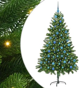 vidaXL Karácsonyfa 300 LED-del állvánnyal Zöld 180 cm PE