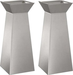 vidaXL Pillér Ültető 2 pcs Ezüst 40 x 40 x 100 cm