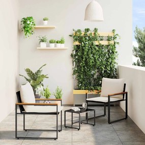 vidaXL Bútor szettek párnával 3 pcs Fekete és krémfehér Rattan