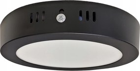 Mennyezeti lámpa, panel, 12W Led lámpa, fekete lámpatest