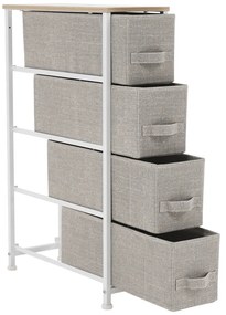 OFELIA szekrény szövet fiókokkal, fehér