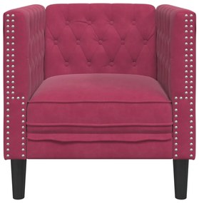 bordó bársony Chesterfield kanapéfotel