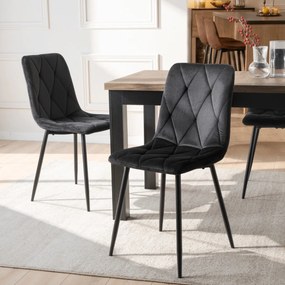 Krzesło ROBIN Czarne Welurowe