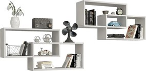 1db fali polc 104x22x45cm fehér fekete GR-01