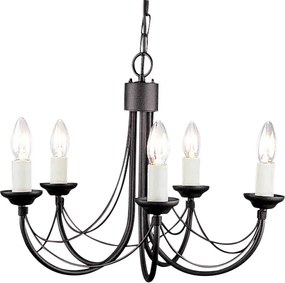 Elstead Lighting CARISBROOKE CB5-BLACK Csillár 5x60W/E14
