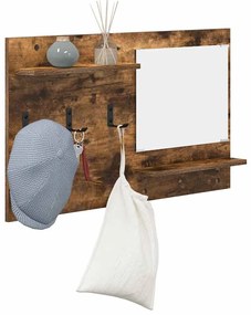 Fali Kabáthorog polcokkal Füstölt tölgy 90 x 10 x 50 cm Faanyag