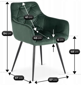 Zöld Bársony Étkezőszék. MODESTO