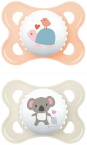 Fogszabályozási szilikon cumi MAM, Original Girl 2-6 m, krém/barack, 2 db
