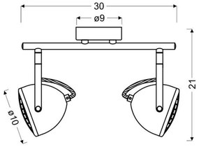 Spotlámpa PENT 2xGU10/50W/230V