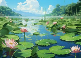 Poszter 70x50cm Idilli liliom tó