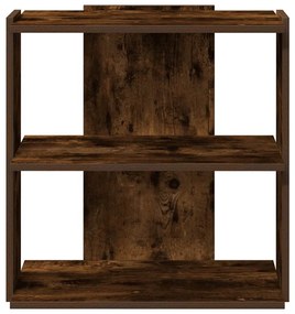 3 szintes füstös tölgy színű szerelt fa könyvespolc 60x30x60 cm
