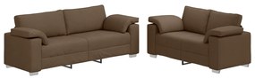 vidaXL Kanapé Szett 2 pcs Barna 219 x 77 x 82 cm szövet