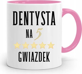 Rózsaszín Fogorvos Ajándék Bögre 5 Csillagos, fényképes nyomattal