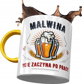 Sárga Bögre Malvina Barátnő Feleség Ajándék Nyomtatott Fotóval