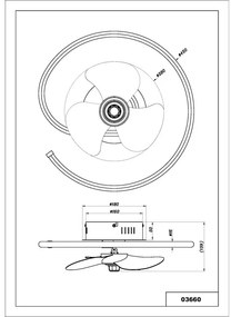 Globo Koren 03660 távirányítós mennyezeti ventilátoros lámpa, 30W LED, 2700K-6500K, 105-1660 lm