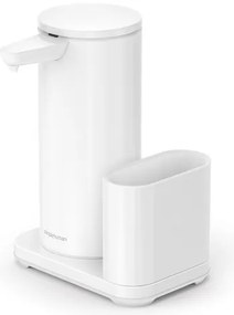 Simplehuman Szappanadagoló szenzoros 414 ml + szivacstartó fehér acél SHST1081