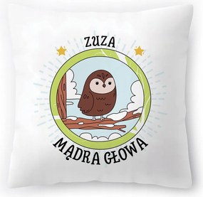 Fehér párna 40x40 cm Zsuzsa Lányának Gyerek Nyomtatott Fotóval