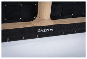 Fekete-natúr színű tölgyfa franciaágy 180x200 cm Fawn – Gazzda