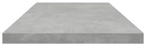 4 db betonszürke szerelt fa könyvespolc lap 80 x 20 x 1,5 cm