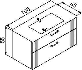 Bari mosdószekrény, 100 cm – TR785PNC1310