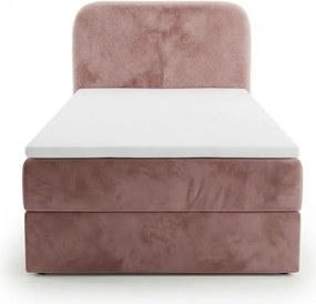 Kárpitozott boxspring ágy FORENA 90x200 cm óarany rózsaszínű Matrac: Bonell rugós matrac
