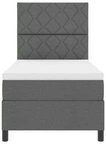 Rugós ágy matraccal és LED világítással, sötétszürke, 100 x 200 cm, szövet