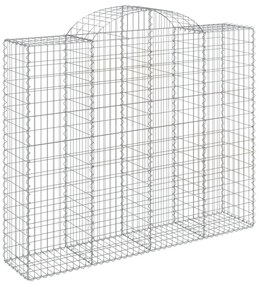 vidaXL 12 db íves horganyzott vas gabion kosár 200x50x160/180 cm
