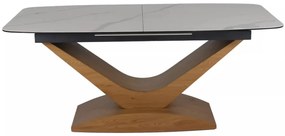 Dolce bővíthető kerámia étkezőasztal fehér/tölgy 180-240 cm