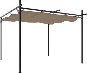 vidaXL tópszínű pergola behúzható tetővel 295 x 292 x 230 cm