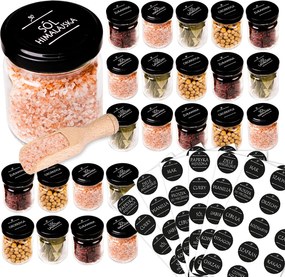 24x Mézes Befőttesüvegek Lekvár 130ml +75x Címkék Befőttesüveg Matricák