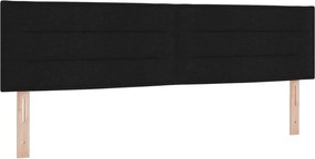 vidaXL LED ágytámla LED -es lámpákkal Fekete 180 cm Poliészter