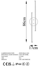 Umut - 13299 fali lámpa, fekete