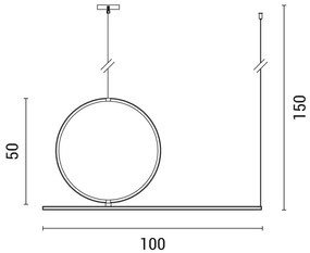LED Csillár zsinóron LED/32W/230V 3000K fekete