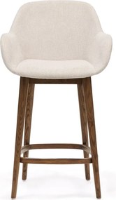 Bézs kárpitozott karfás bárszék (ülésmagasság 66 cm) Konna – Kave Home