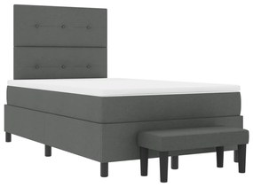 Box Spring Ágy Matraccal és Pad Sötét Szürke 120x200 cm Szövet