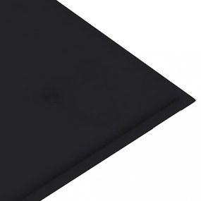 tömör tíkfa kerti pad fekete párnával 112 cm