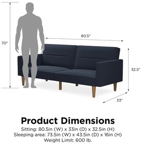 Mainstays sötétkék kinyitható kanapé - Støraa