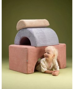 Rózsaszín kordbársony habszivacs játszótér 3 db-os magasság 37 cm 75x49 cm Rainbow Montessori – Wigiwama