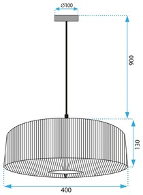 Toolight Szerszámlámpa, mennyezeti lámpa 1xE27 APP1484-1CP, fekete, OSW-05051