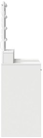 LED világítással ellátott sminkasztal Fehér 100x41x140 cm