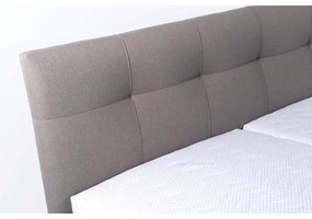 Elegáns kárpitozott MARIA ágy kényelmes matraccal és praktikus tárolóhellyel, 180x200 cm, taupe